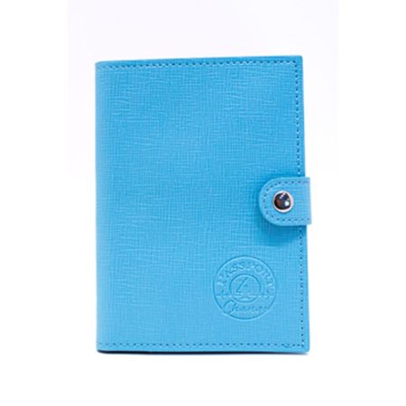 Blue passport cover book with coin pockets